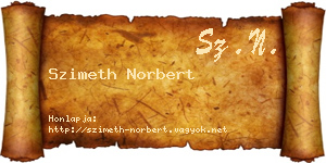 Szimeth Norbert névjegykártya